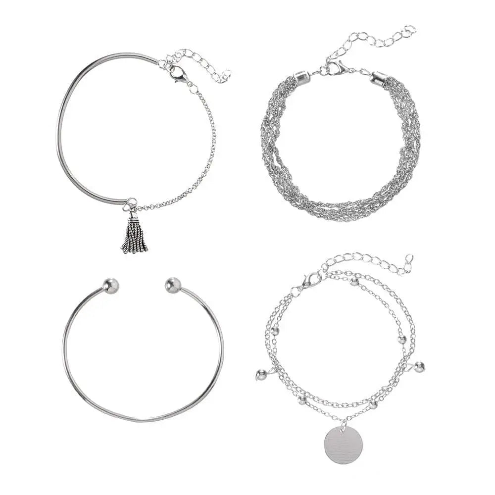 Silver 4 Piece Bracelet