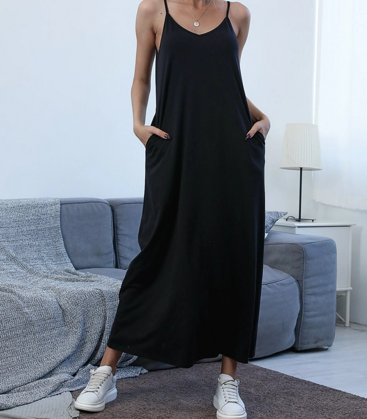 Slant Pocket Cami Dress